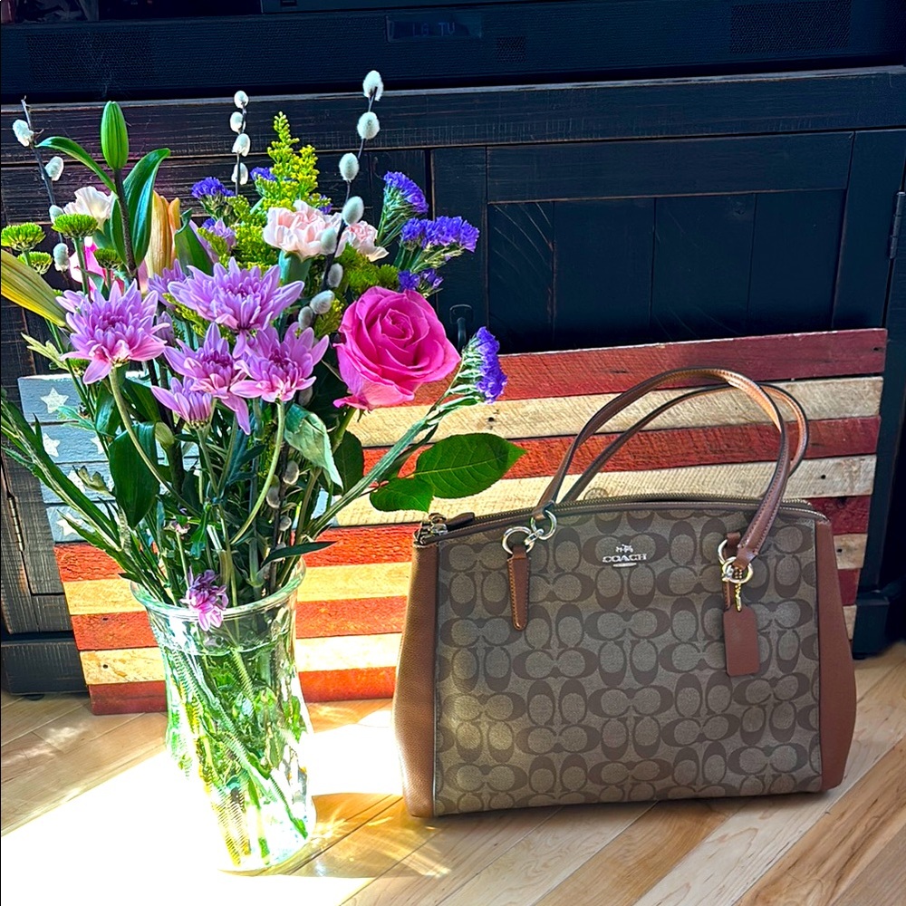 Coach Brown Signature Tote Bag
